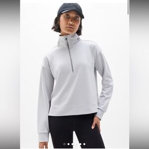 Athleta Seasoft Quarter Zip Silky-soft with TENCEL™ size Large blue color